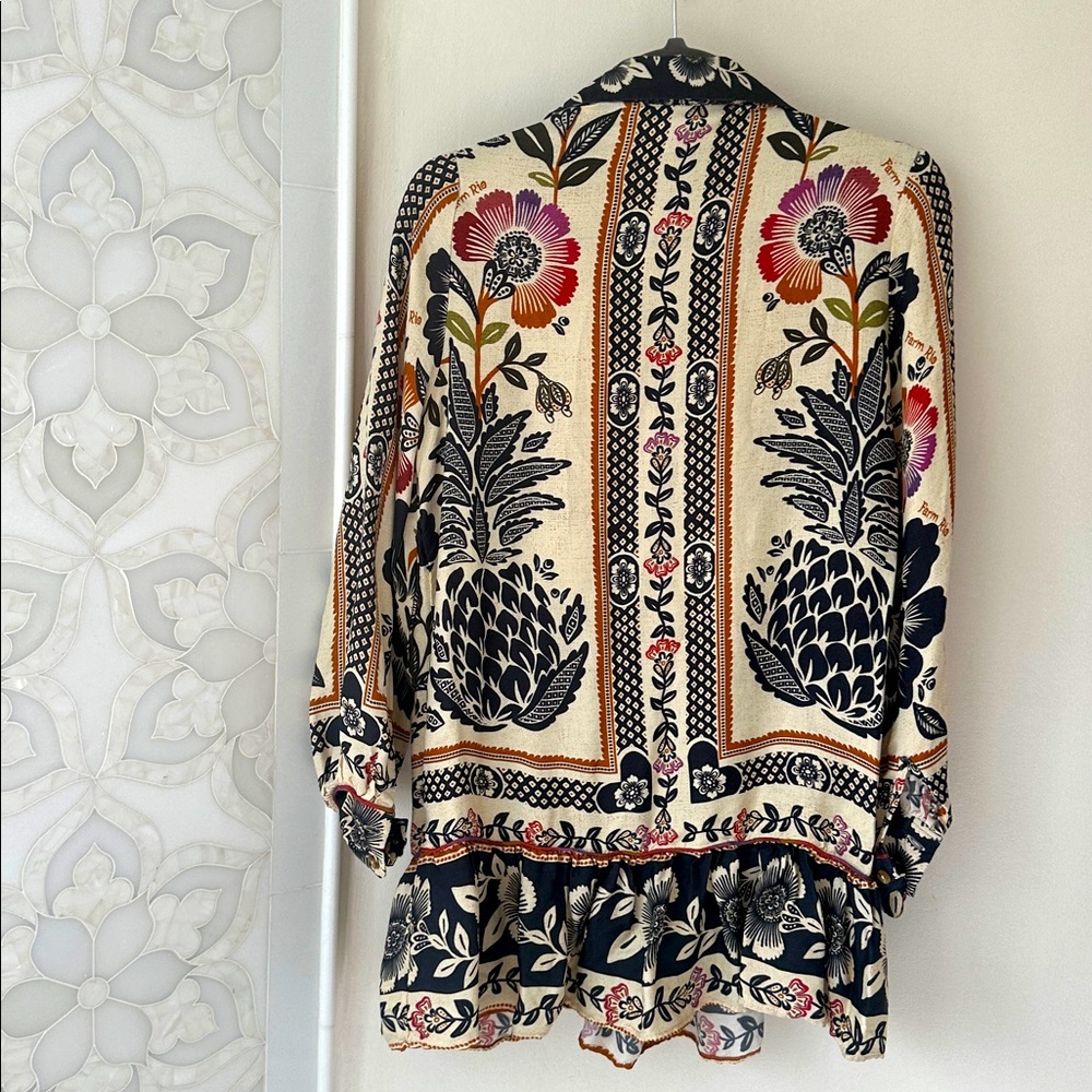 Farm Rio NWOT Patterned Silk Dress - Picture 3 of 4